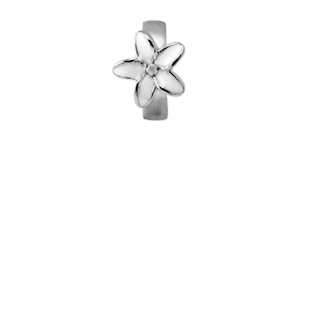 Christina Collect hvite emaljerte blomster sølvrør / ring